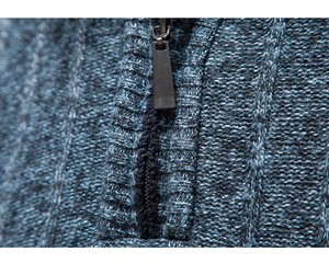 <b>Men's</b> Wool Acrylic Half-Zip Pullover <b>Sweater</b> <b>Turtleneck</b> Solid Color Thick Knit Anti-Pilling Winter Wear Knitted - Product Image 5
