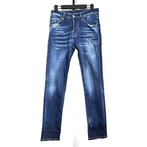 Jeans de mezclilla para hombre, diseño de marca personalizado, corte ajustado, tiro medio, lavado desgastado, estilo casual urbano, pantalón cargo con botones, de fábrica y proveedor - Product Image 4