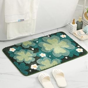 Tapis de salle de bain en microfibre personnalisés, élégants, aux motifs vibrants, en peluche tuftée, doux et absorbants, avec support antidérapant en TPR, pour la porte - Product Image 1