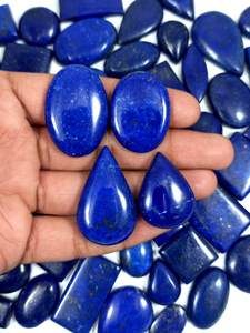 Cabochons de Lapis Lazuli naturel véritable, taillés en forme libre, polis, 20-40mm, 5-10g - Product Image 2