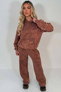 Conjunto de Sudadera con Capucha y Pantalones Deportivos para Mujer, Estilo Vintage, Lavado Ácido, Ropa Deportiva Informal para Mujer - Product Image 4
