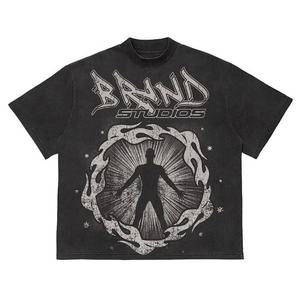 ชุดเซ็ตเสื้อยืดโอเวอร์ไซส์และกางเกงขาสั้นสไตล์สตรีทแวร์แฟชั่นฤดูร้อน Y2K สำหรับผู้ชาย แบรนด์สั่งทำ ขายส่ง พิมพ์ลายดิจิทัลแบบส่วนตัว ล้างสีแบบ Acid Wash - Product Image 2