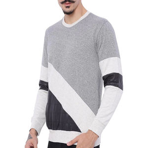 <b>Men's</b> Crew Neck Color Blocking Knitted <b>Pullover</b> Sweater Regular Fit Autumn Casual Style Patchwork Design sweatshirts - Product Image 2