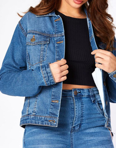 Women's <b>Denim</b> <b>Jacket</b> Casual Autumn Vintage Breathable Polyester/Cotton Button-Up Coat - Product Image 6