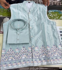 ผู้ชายคุณภาพสูงพระพิฆเนศพิมพ์ชุดนอน Kurta เสื้อผ้าชาติพันธุ์แฟชั่นชุดนอน Kurta จากผู้ผลิตอินเดียพรรคสวมใส่สาเหตุ - Product Image 4