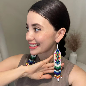 ต่างหูลูกปัดแบบขายส่ง ต่างหูพู่ประดับลูกปัด Miyuki: เครื่องประดับโบโฮเม็กซิกันทำมือสำหรับผู้หญิงสำหรับงานปาร์ตี้ วันเกิด งานแต่งงาน - Product Image 6