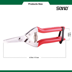 SONO J53U Ciseaux de jardinage et de fleuriste DIY en acier au carbone de haute qualité, durables, tranchants, chromés, pour droitiers, à lame courbée spéciale - Product Image 4
