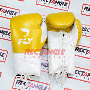 Fabrication en usine de gants de boxe sur mesure, 100% cuir véritable, professionnels, à lacets. - Product Image 1