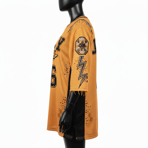 Camiseta de Baloncesto Premium para Mujer, Tejido de Malla GSM, Paneles Laterales Negros, Estampado Brillante, Logotipo del Equipo Personalizado, Transpirable - Product Image 3