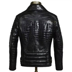 Veste matelassée à capuche en cuir véritable durable pour homme, col montant, services OEM/ODM, prix de gros - Product Image 3