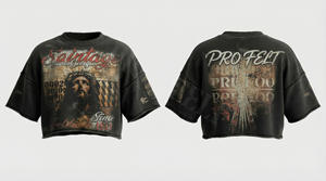 T-shirt Homme Hip Hop Streetwear Personnalisé Décontracté d'Été en Polaire Respirant Coupe Ample Col Rond Effet Vieilli Ourlet Brut Épaules Tombantes - Product Image 6