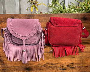 Custom Modern Design Genuine Suede Leather Fringe Crossbody Bag for Women's High Quality Luxury Genuine Leather Shoulder <b>Handbag</b> - Product Image 5