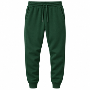 Pantalon de survêtement décontracté pour homme en molleton 100 % coton léger, anti-plis, taille mi-haute, tricoté élastique - Product Image 3