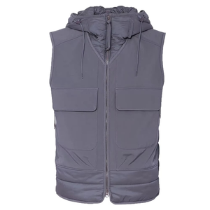 Gilet matelassé sans manches pour homme, veste d'hiver en polyester, pull rouge uni, logo personnalisé, OEM, vente en gros, haute qualité - Product Image 4