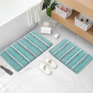 Tapis de bain rose 100% coton de qualité supérieure, doux, fabriqué à la machine, motif uni, lavable, écologique, 50x80, design classique pour la maison - Product Image 2