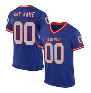 Camiseta de Fútbol Americano Personalizada para Hombre, Manga Corta, Cuello en V, Azul y Naranja, Sublimada, Absorbe la Humedad, con Nombre del Equipo y Número Impresos - Product Image 4