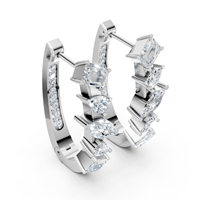 Boucles d'oreilles créoles multi-formes en moissanite avec grappe de feuilles pour femme, en argent sterling 925, bijoux fins de luxe pour mariage, vente en gros