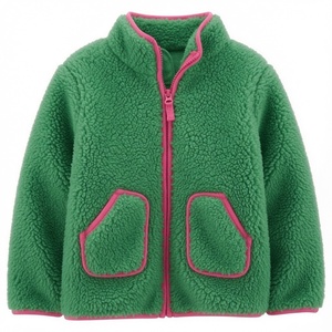 <b>Kids</b> High Quality Sherpa Fleece <b>Jacket</b> Cotton Filled <b>Teddy</b> Coat Regular Length Zip-Up Stand Neck Winter Outerwear with Contrast - Product Image 5