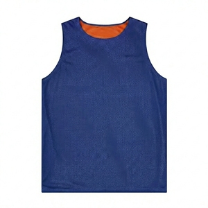 Blue Reversible Mesh Soccer Printed Plus Size <b>Training</b> Jersey Breathable Sleeveless Sport <b>Bib</b> for Adults Unisex All Seasons - Product Image 1