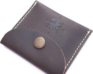 Brújula de latón hecha a mano con pulsador y estuche de cuero negro, brújula de bolsillo náutica vintage, regalo de navegación para viajes - Product Image 3