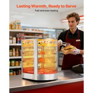 Scaldavivande Commerciale da 800W con Luce LED, Struttura a 3 Livelli in Acciaio Inossidabile, Ripiani Regolabili, Controllo Manuale della Temperatura, 86 Pollici - Product Image 2