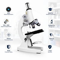 Monocular Biological Microscope 40X | Student School Laboratory Microscope | Science Learning Equipment | Focus Teaching Tool