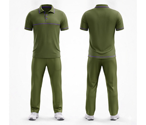 Breathable Polyester Sublimated <b>Cricket</b> Uniform | Men Women Youth <b>Cricket</b> Wears Polo Shirt and Trouser Full Team - Product Image 3