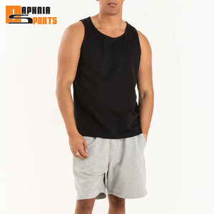 Camiseta sin mangas acanalada personalizada para hombre, cuello redondo, chaleco liso, camiseta interior básica de algodón, ropa deportiva informal, camiseta sin mangas para fitness para hombre - Product Image 1
