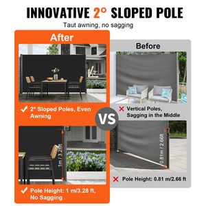 Tenda da Sole Retrattile in Alluminio per Patio 71FT X 118FT con Telo in Poliestere Impermeabile da 280g e Materiale PC - Product Image 3