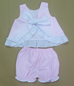 Conjunto de Top Rosa sin Mangas y Pantalones Cortos con Volantes Transpirables para Niñas, con Bordado de Orejas de Minnie Mouse, en Algodón/Poliéster - Product Image 4