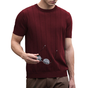 <b>Men's</b> Solid O-Neck Short Sleeve Casual Shirt Spandex/Polyester <b>Stretchy</b> Quick Dry Breathable Regular Fit Lightweight 220g - Product Image 1