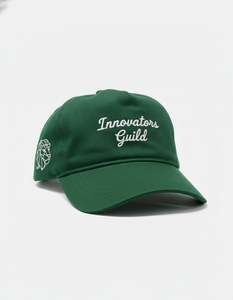 Gorra de Béisbol Bordada Personalizada Verde Oscuro - Gorra Estilo Dad con Logotipo de León Geométrico de la Guild of Innovators, Gorra Promocional de Algodón Ajustable - Product Image 6
