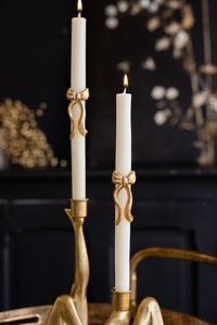 Portavelas con Diseño de Follaje Chapado en Oro, Hechos a Mano, Adornos Decorativos para Mesa, Paquete de Varias Piezas, Diseño Tradicional - Product Image 2
