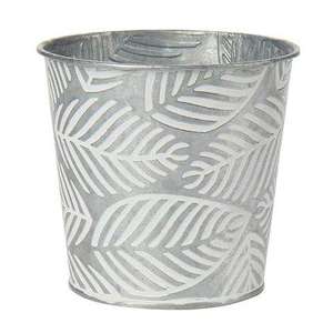 Macetas Metálicas con Diseño de Hojas Grabadas para Decoración del Hogar y Jardín - Product Image 1