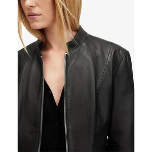 Women's Black <b>Retro</b> Leather <b>Jacket</b> Classic Vintage Biker <b>Motorcycle</b> Slim Fit <b>Jacket</b> - Product Image 5
