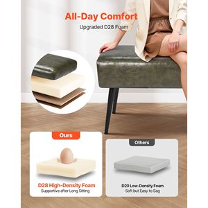 Panca Moderna in Pelle PU con Gambe in Metallo, Seduta Imbottita per Ingresso, Arredamento Contemporaneo per Camera da Letto e Soggiorno - Product Image 4