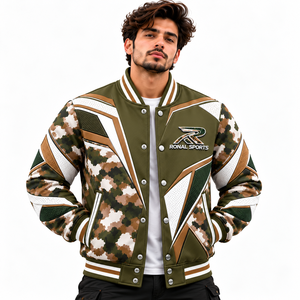 Chaquetas de Béisbol Personalizadas con Bolsillos y Parches Bordados, Chaqueta Casual, Chaquetas Bomber para Hombre, Impresión Personalizada por Ronal Sports - Product Image 3