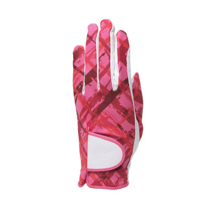 Guante de golf rosa a cuadros para mano derecha, antideslizante, de poliéster, para mujer, con cierre de gancho y bucle - Product Image 1