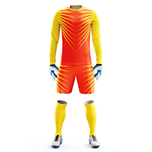 Ensemble de gardien de but pour homme, maillot à manches longues et short, rouge, en polyester respirant, coupe athlétique, toutes saisons - Product Image 5
