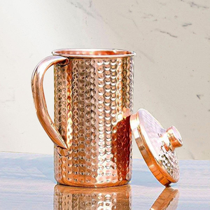 Jarra de cobre natural con construcción sin costuras y superficie lisa, diseñada para almacenar agua potable o para uso ritual. - Product Image 4