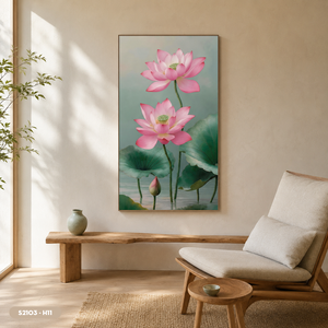 Peinture murale HALO en soie motif fleur de lotus, finition soignée, décoration orientale, artisanat d'origine vietnamienne, vente chaude - Product Image 6