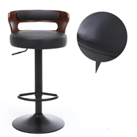 Tabouret de bar moderne réglable et pivotant, base chromée, structure métallique durable, dossier, chaise haute pour îlot de cuisine