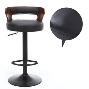Modern <b>Adjustable</b> Swivel Counter <b>Height</b> <b>Bar</b> <b>Stool</b> with Metal Frame and Backrest, High Chair for Kitchen Island and Restaurant - Product Image 5