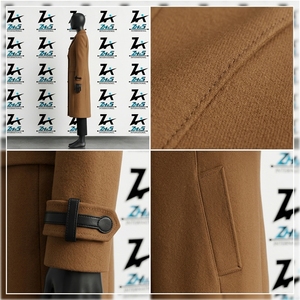 Abrigo de lana personalizado OEM para mujer, largo, con cuello con muescas, doble botonadura, cálido para invierno, corte ajustado, prenda exterior femenina. - Product Image 4