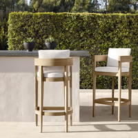 Tabouret de bar en bois massif avec revêtement en poudre, design simple et moderne, durable, écologique, pour intérieur/extérieur, hôtel, salle à manger, usage commercial
