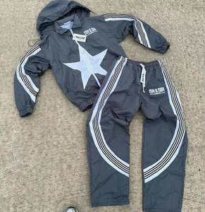 Conjunto Deportivo de Invierno para Hombre y Mujer, Hecho en Fábrica Directa al por Mayor, 100% Algodón, Sudadera con Capucha Desmontable con Cremallera, Pantalón Estampado Personalizado - Product Image 2