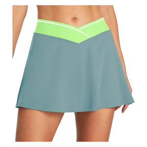 Jupe courte trapèze unie pour femme, style sportif, respirante, taille normale, rose, 100 % polyester, tissu tissé, 2026 - Product Image 3