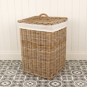 Juego de 2 Cestas de Lavandería Ovaladas de Ratán Ecológico Artex Green Earth, Cestas de Almacenamiento Hechas a Mano, Ratán Natural, Modernas y Multifuncionales - Product Image 4