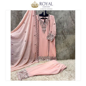 Magnifique ensemble de vêtements pakistanais au design élégant, style classique traditionnel, tenue décontractée, ensemble de costume en georgette lourde à prix bas - Product Image 3