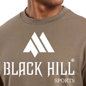 เสื้อยืดคอกลมแขนสั้นผู้ชายสีน้ำตาลมอคค่า ลายพิมพ์ Black Hill Sports เสื้อยืดลำลองผ้าฝ้าย สตรีทแวร์ทันสมัย เสื้อผ้าแฟชั่นยอดนิยม - Product Image 2